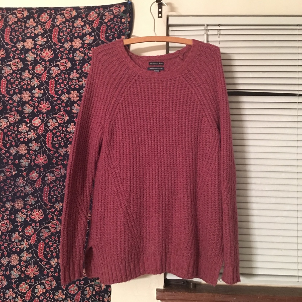 pink knitted sweater